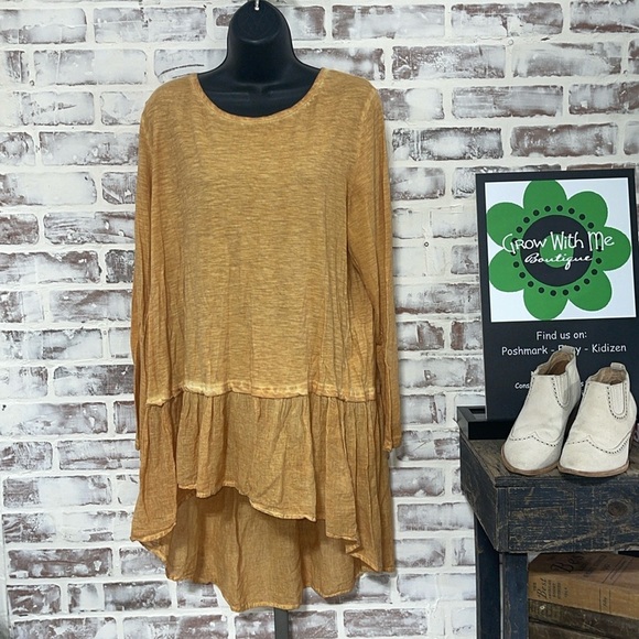 Indigo thread ruffle top XL - Picture 1 of 8